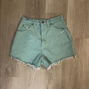 Vintage Light Blue Super High Rise Cutoff Shorts